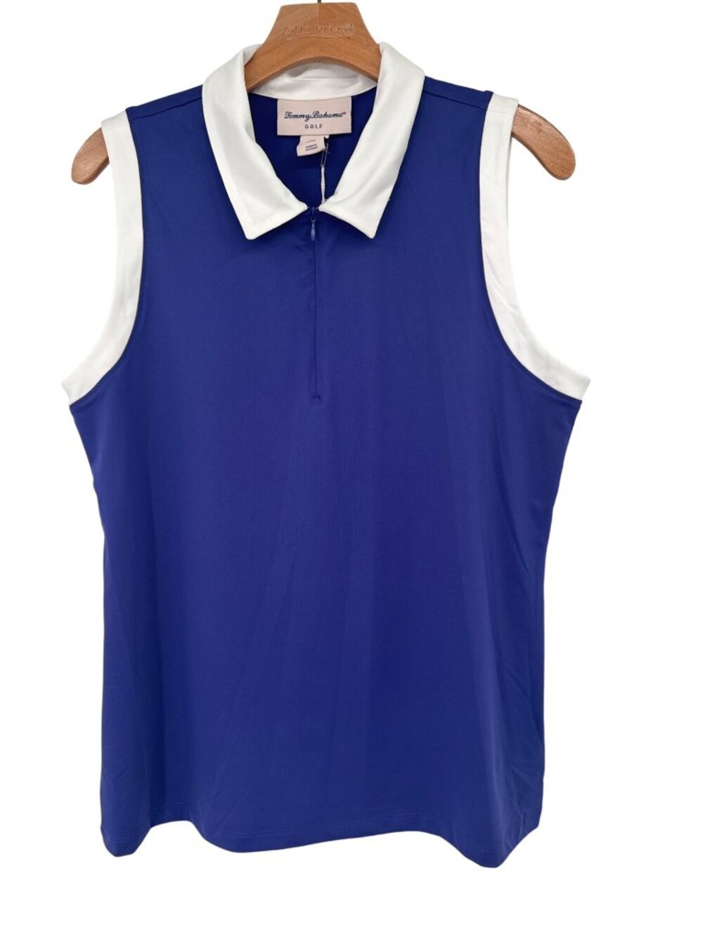 Tommy Bahama Womens Golf Sleeveless Polo Shirt size XL Blue Quick-Dry SPF 50 new